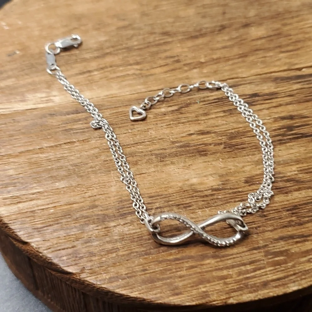 Jwbr jewelers diamond and sterling bracelet 925 peace symbol dainty N1209